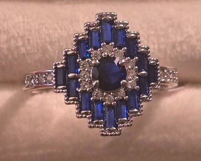 Bomb Party Ring RG31587 'Talk Sparkly To Me' Sapphire Rhodium Size 11