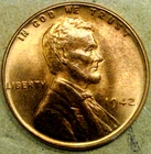 1942 American Cent Beautiful  Uncirculated Red Lincoln Wheat Philadelphia Mint