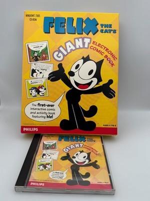 Rare, vintage Felix the Cat's Giant Electronic Coloring Book software, in box