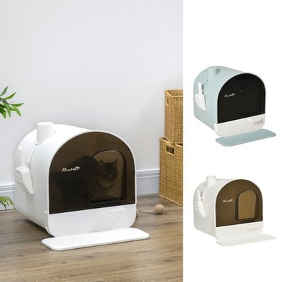 Katzentoilette mit Kapuze Kätzentoilette mit Schaufel, Filter, Klapptür 43 x 44 x 47 cm