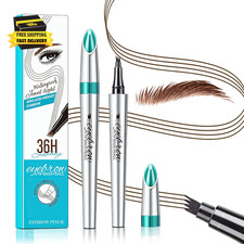 3D Waterproof Microblading Eyebrow Pen 4 Fork Tip Tattoo Pencil, Long-Lasting Br