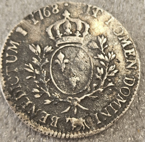 FRANCE. 1 ECU 1768. VF-. Louis XV. Silver. RARE - Foto 1 di 2