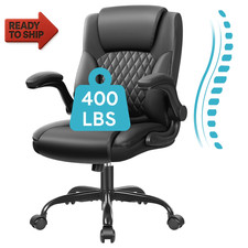 Leather Office Chair, Big and Tall Office Chair 400LBS Wide Seat Ergonomic Compu