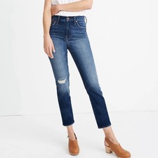 Madewell The Perfect Vintage Crop Jean in Bellbrook Wash 29 Stretch Distressed