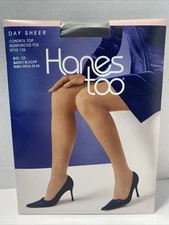 2004 Hanes too Size CD Barely Black Day Sheer Pantyhose Control Top Style #136
