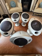 5 X KEF KHT2005.2 HTS2001 SP3375 SATELLITE SPEAKER WIRED SPEAKERS SILVER
