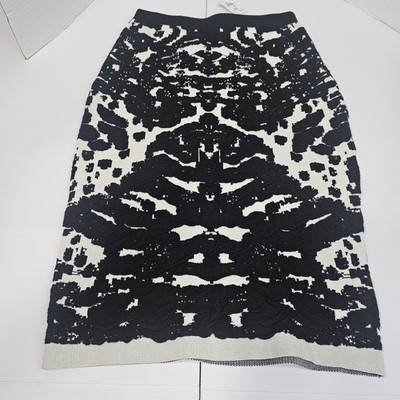 Gracia Womens Skirt Sz S Abstract Textured Knit Pencil High Waist Bodycon Stretc