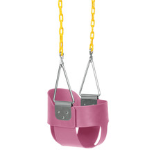 Eastern Jungle Gym High Back Full Bucket Toddler Swing Seat w/ Chains Pink