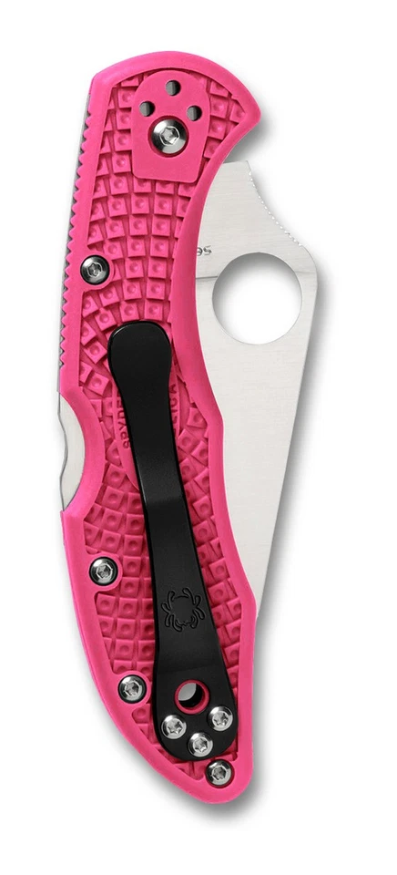 Cuchillos Spyderco Delica 4 Lockback Rosa FRN Negro Clip S30V C11FPPNS30V Foto 2 de 4