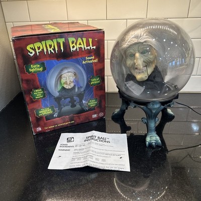 2007 Gemmy Animated Witch Spirit Ball Light Up Talking Head Halloween Prop READ!