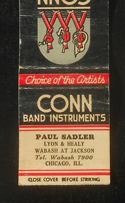 1940s Conn Band Instruments Paul Sadler Lyon & Healy Wabash Music Chicago IL MB