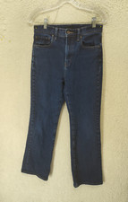 Uniqlo Women Jeans 28 Blue Cotton Blend Straight Leg Regular Fit Denim Trousers
