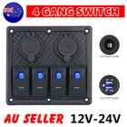 <!--F#f_0-->4 Gang LED Rocker 12V Switch Panel for Car Boat Marine USB Charger ON OFF Toggle<!--F/-->