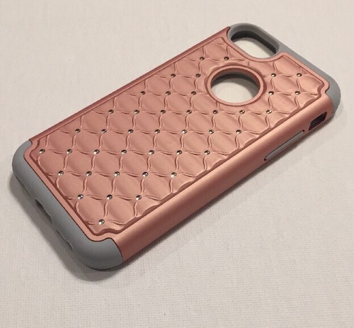 iPhone 7 Case Cover Rose Gold And Gray Bling - Picture 2 of 4