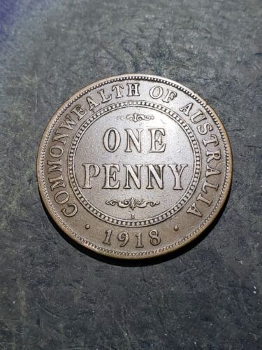 1918 I Australia Large One Penny Foreign Coin ****SCARCE DATE*****