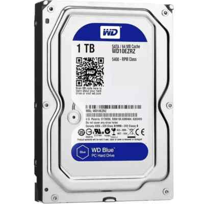 WD Blue 1TB Interne 3,5'' Festplatte SATA 6Gb/s, 5400 RPM, 64MB Buffer WD10EZRZ