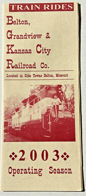 Belton Grandview Kansas City Railroad Train 2003 Season Schedule Rates