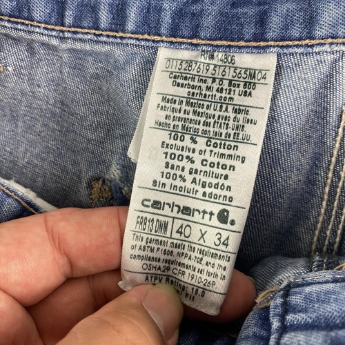 Carhartt FR Jeans Adult 40x34 FRB13 DNM Flame Resistant 2112 CAT 2 Blue Mens - Picture 6 of 9