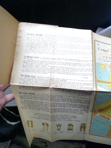 ADVERTISING TOURISM MAP BROCHURE CANAL GRANDE VENICE SOUVENIR SOUVENIR VINTAGE - Picture 4 of 5