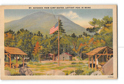 Camp Baxter Maine ME Postcard 1943 Mt Katahdin