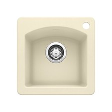 Blanco Diamond 15"x15" Dual Mount Single Bowl Bar/Kitchen Sink, Biscuit 440206