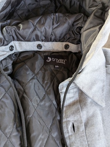 Triveni Men's Urban Streetwear Jacket Solid / Plaid - Removable Hood - Picture 10 of 22