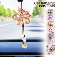 Artificial Crystal Hanging Ornaments Bling Car Rear View Mirror Pendant Decors