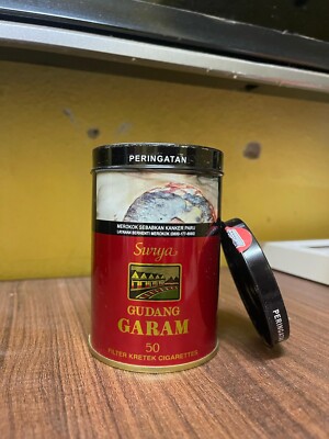 vintage can Gudang Garam RARE, brown colour tiptop condition for collection 