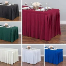 4/ 6/ 8 ft. Fitted Poly Table Skirt for Banquet Table Wedding Event Catering