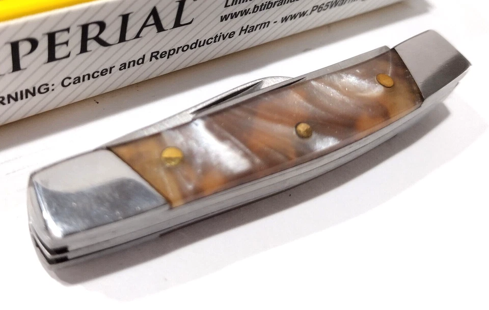 Navaja de Bolsillo Imperial Schrade Old Timer Rosa Manijas Stockman Descatalogada Foto 4 de 4