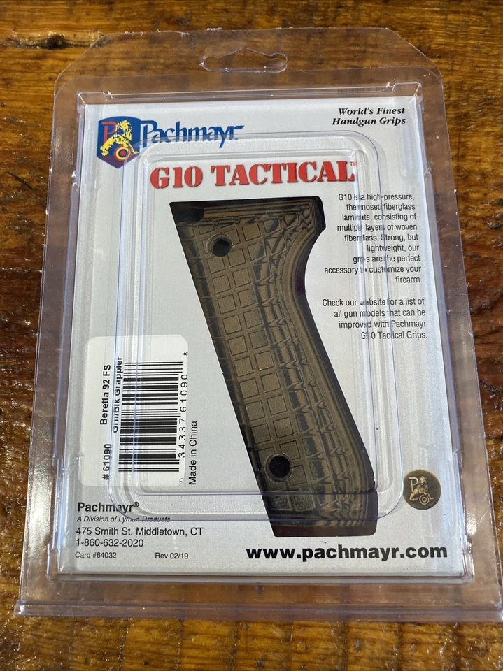 Empuñaduras Pachmayr G10 Tactical Series para modelos Beretta 92 FS. 61090 verde/negro Foto 2 de 4