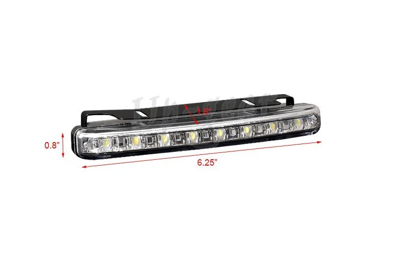 High Power Bright White 8 LED Chrome Housing Daytime Running Lights Fog Lamps - Image 2 of 3