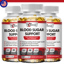 Blood Sugar Health Support Capsules Dietary Supplement Immune Function 180 Pills