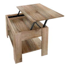 TAVOLO TAVOLINO APRIBILE CONTENITORE LEGNO SALOTTO CAFFè DIVANO ROVERE 80*50*H50