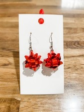Christmas Earrings NEW Christmas Red Bow