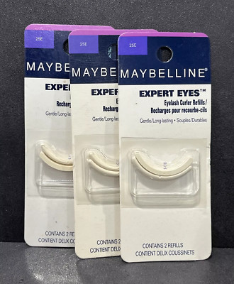 3 Maybelline Expert Eyes Eyelash Curler Refills 2 Pack Gentle Long Lasting 25E