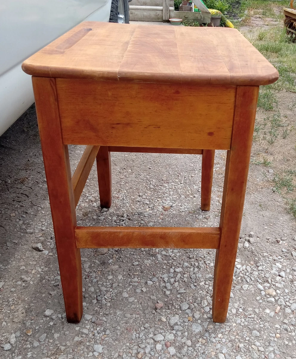 Mid Century Solid Maple Student School Desk eBay