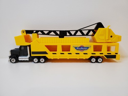Vintage 1988 Galoob Micro Machines Semi Truck Car Hauler Construction Crane RARE - Picture 3 of 10