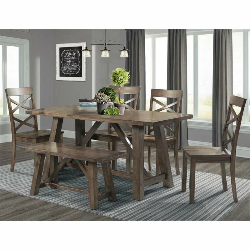 Picket House Furnishings Regan 6 Piece Dining Set in Walnut eBay
