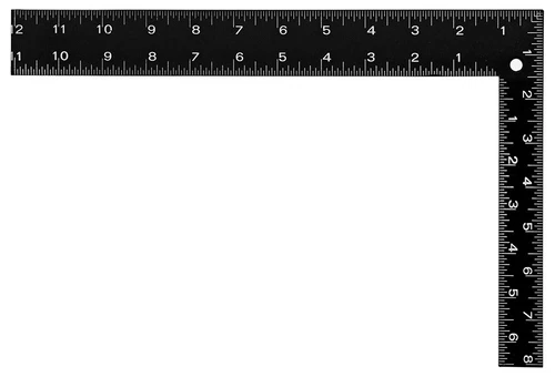 8" x 12" Framing Square Steel Powder Coat SAE Standard and Metric Framers Inch