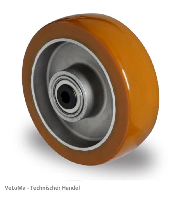 4 x Ersatzrad Rollen Schwerlastrolle Polyurethan Rad 125mm Felge INKL Montageset - Bild 2 von 2