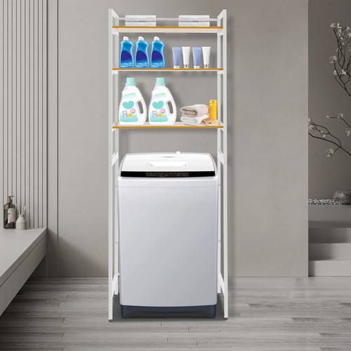 White 3-layer wave wheel (69cm) bathroom washing machine storage rack NEW