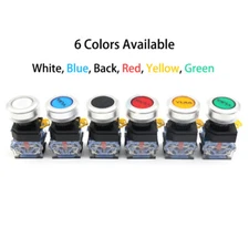 1NO 1NC ON/OFF 6 Colors Round Push Button Switch Momentary Latching  LA38 30mm