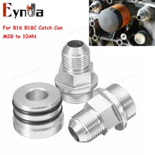 Rear Block Breather Fittings And Plug For B16 B18 Catch Can M28 To 10AN B-Series