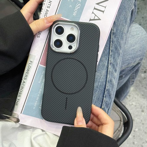For iPhone 16 Pro Max 15 14 13 Carbon Fiber Pattern Magsafe Shockproof Slim Case - Picture 9 of 12