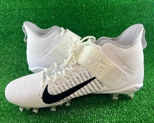 Men Nike Alpha Menace Pro 2 Mid Lineman Football Cleats White