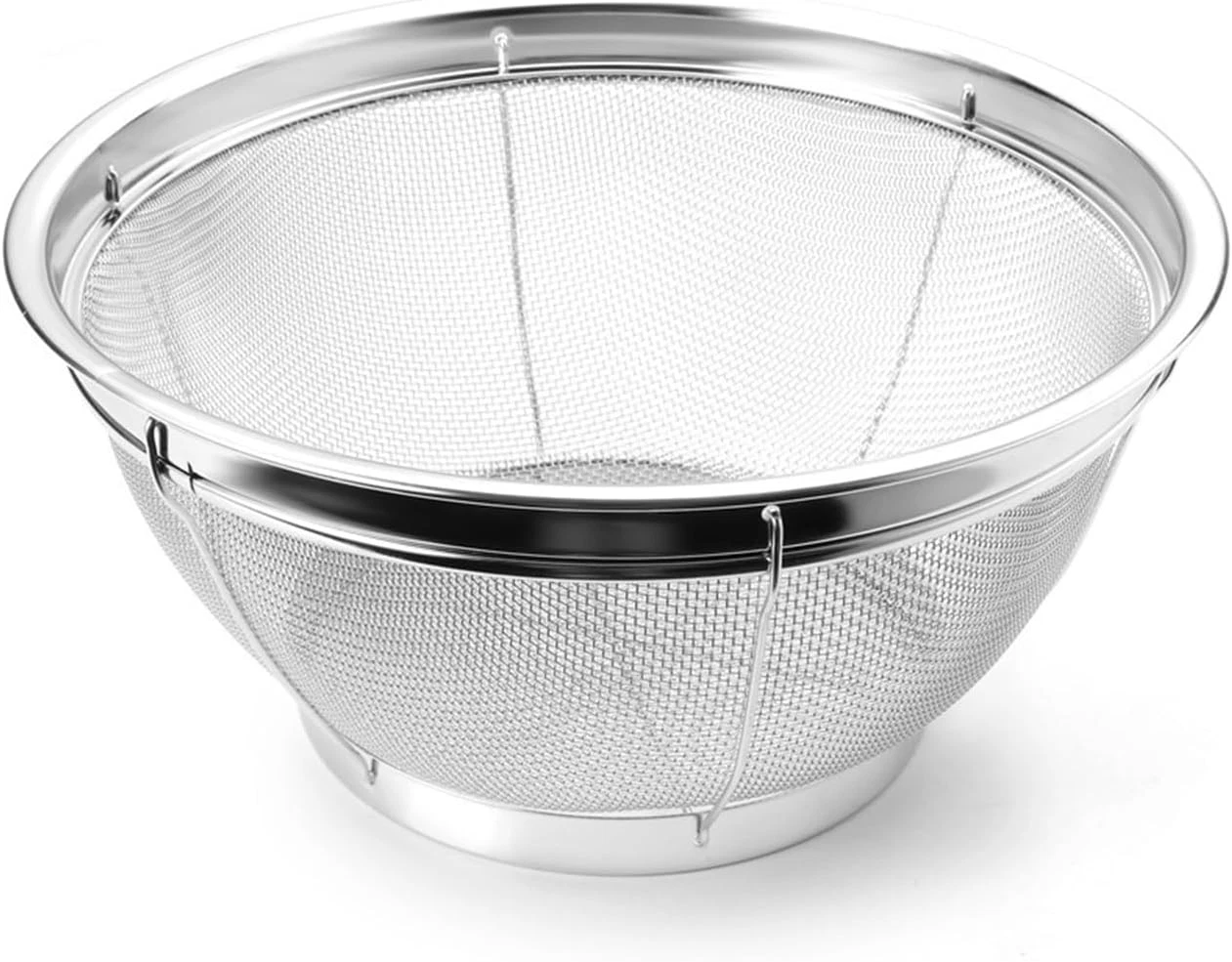 Fine Mesh Strainer for Kitchen, 4 Quart Stainless Steel Colander Bowl for Pasta,
