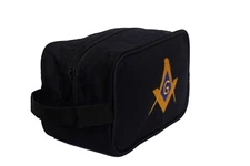 Masonic Freemason SQUARE COMPASS Shaving Kit Overnight Toiletry Bag Travel Case