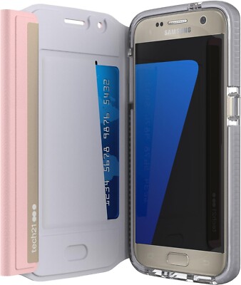 Tech21 Cover Case Evo Wallet für Samsung Galaxy S7 Pink 2 Meter Fallschutz
