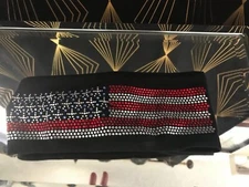 womens bandana head wrap gem rhinestone American Flag 
